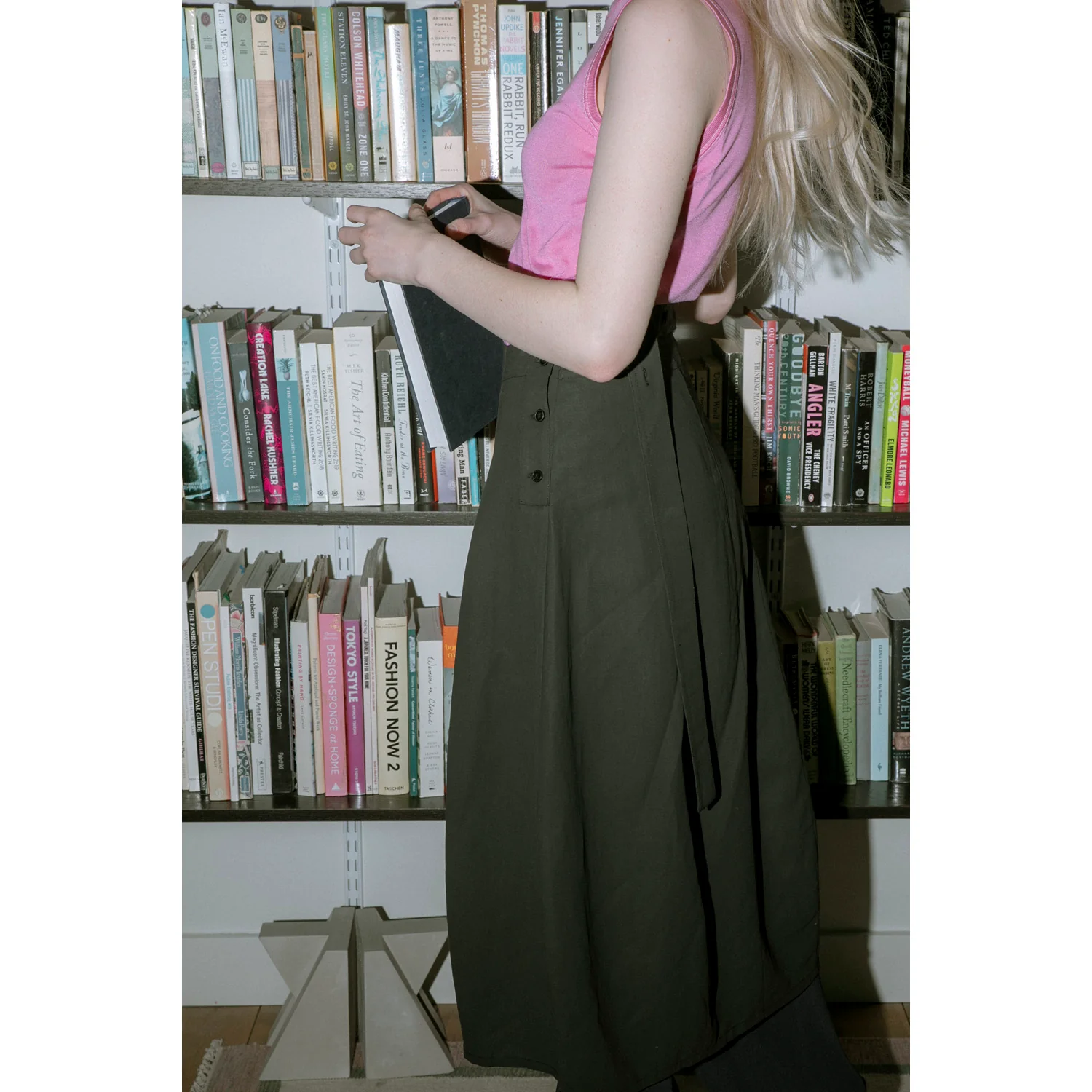 Studio Nicholson Orcha Skirt in Black Grape - Image 6