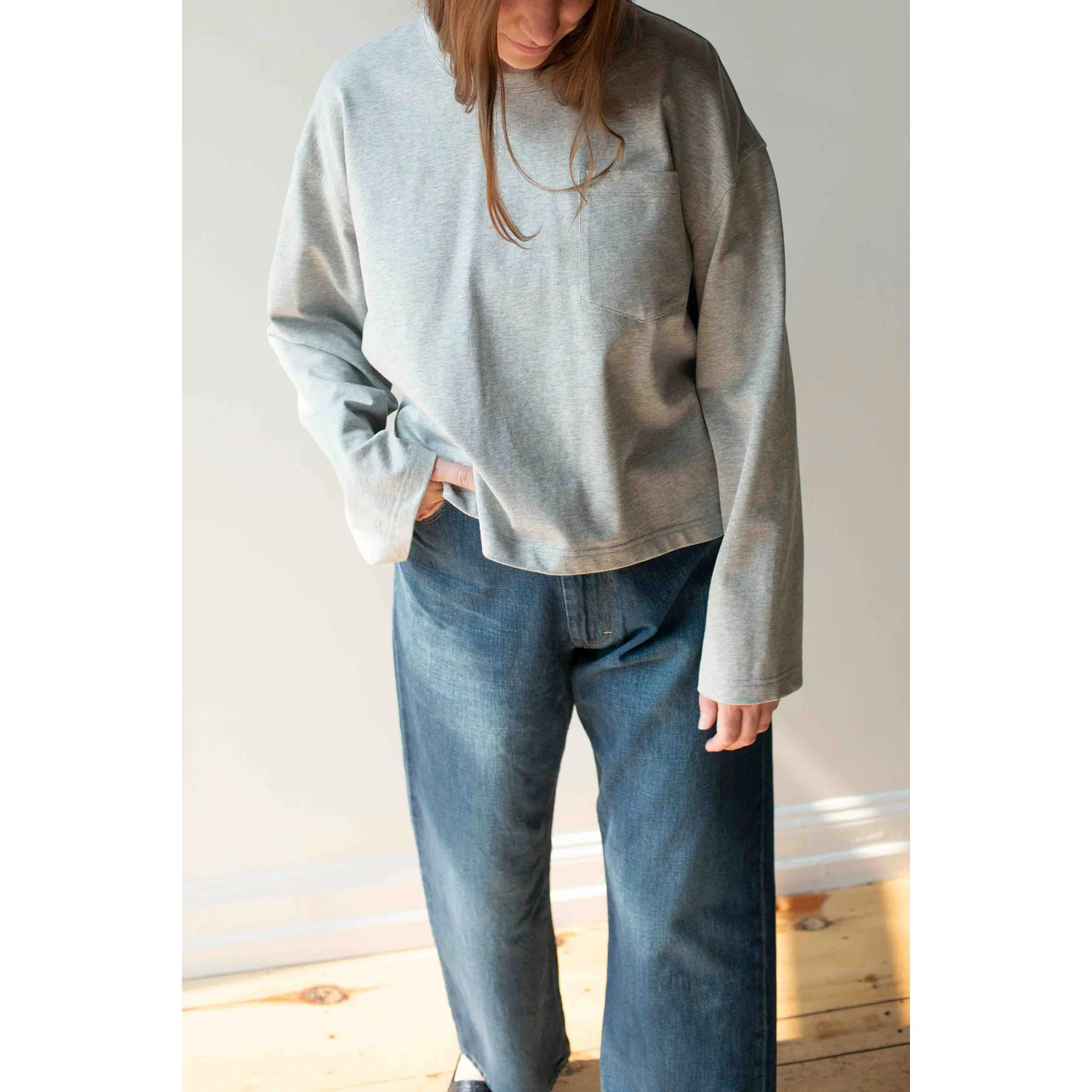 Apiece Apart Boxy Tee in Heathered Grey - Image 4