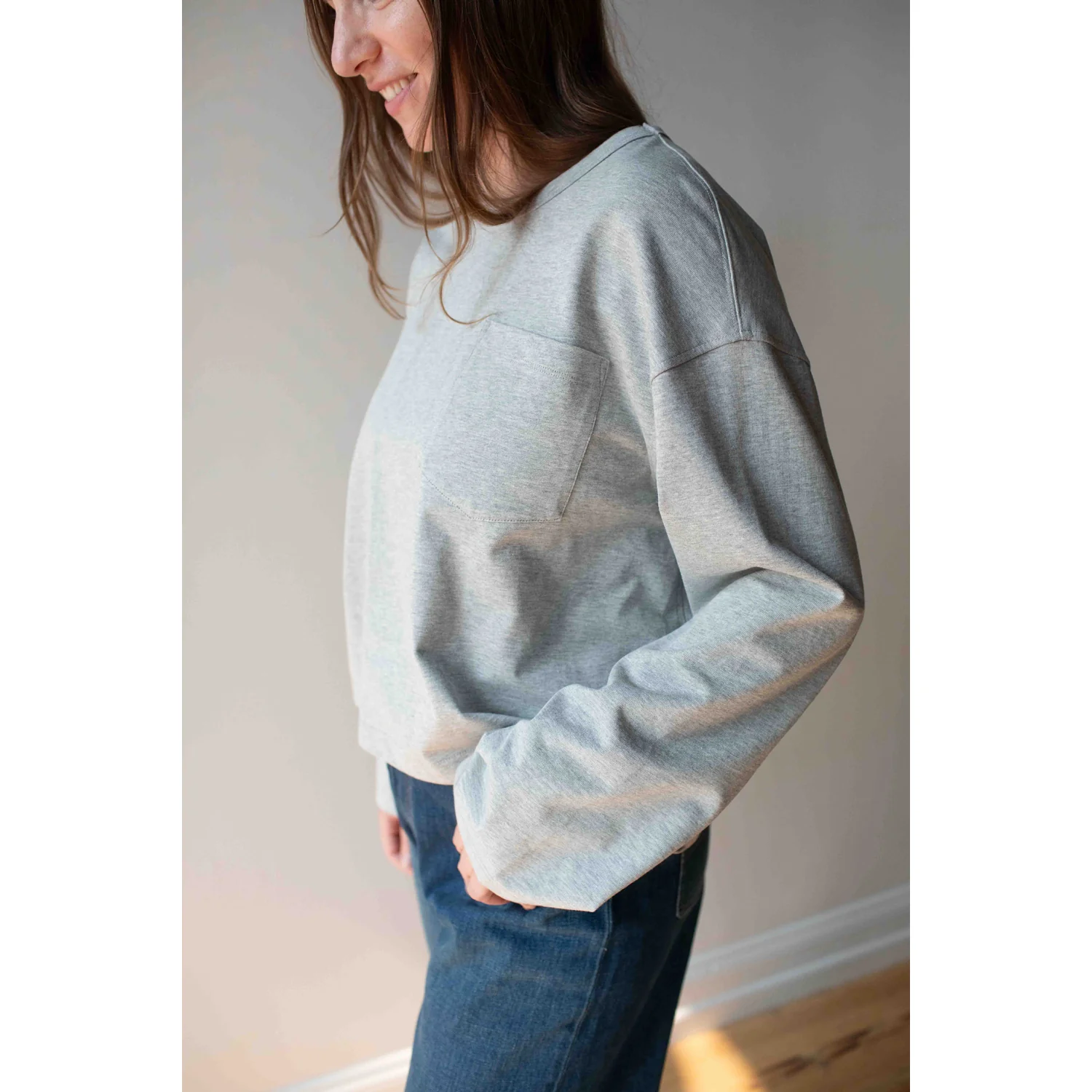 Apiece Apart Boxy Tee in Heathered Grey - Image 8