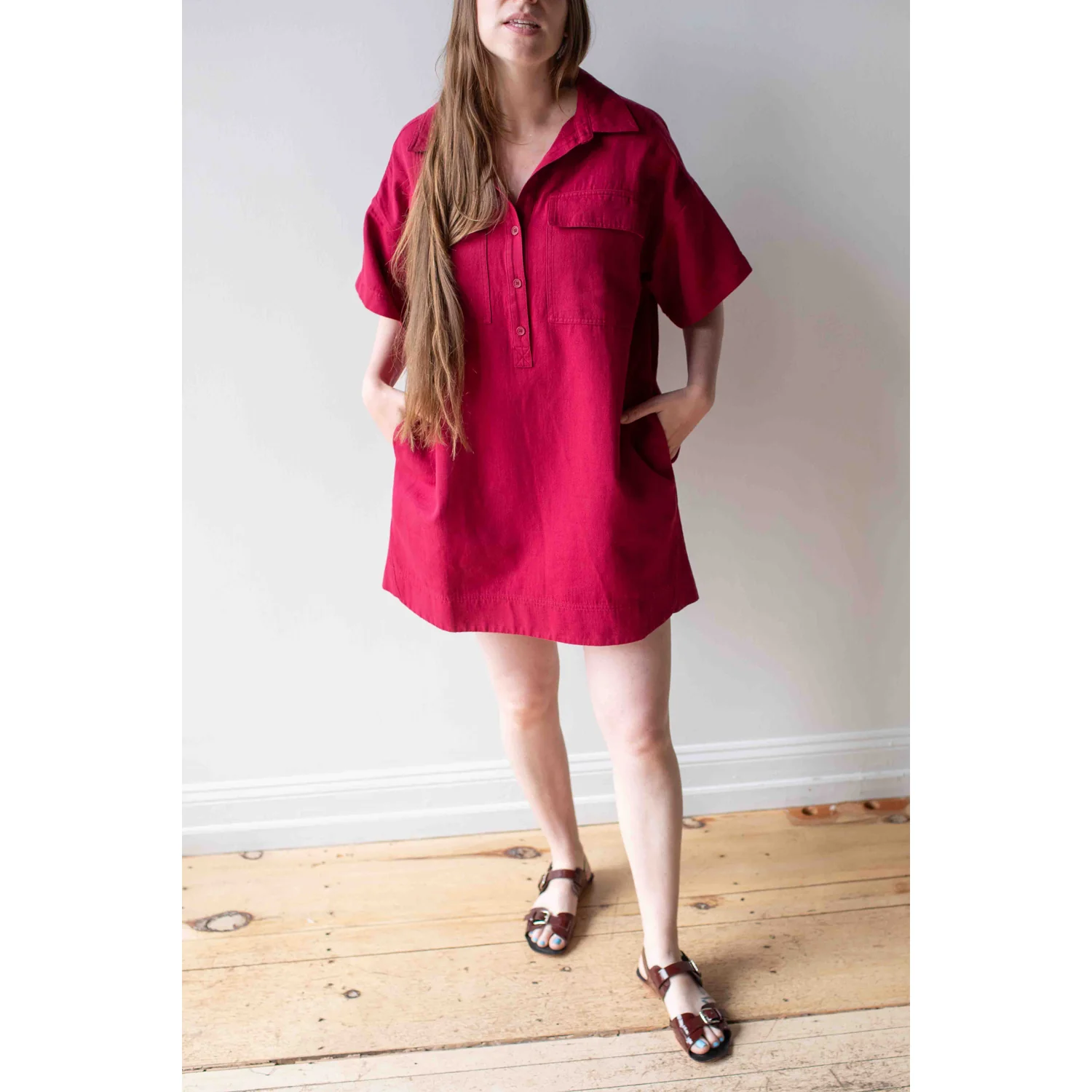 Apiece Apart Stefana Shift Dress in Rumba Red - Image 4