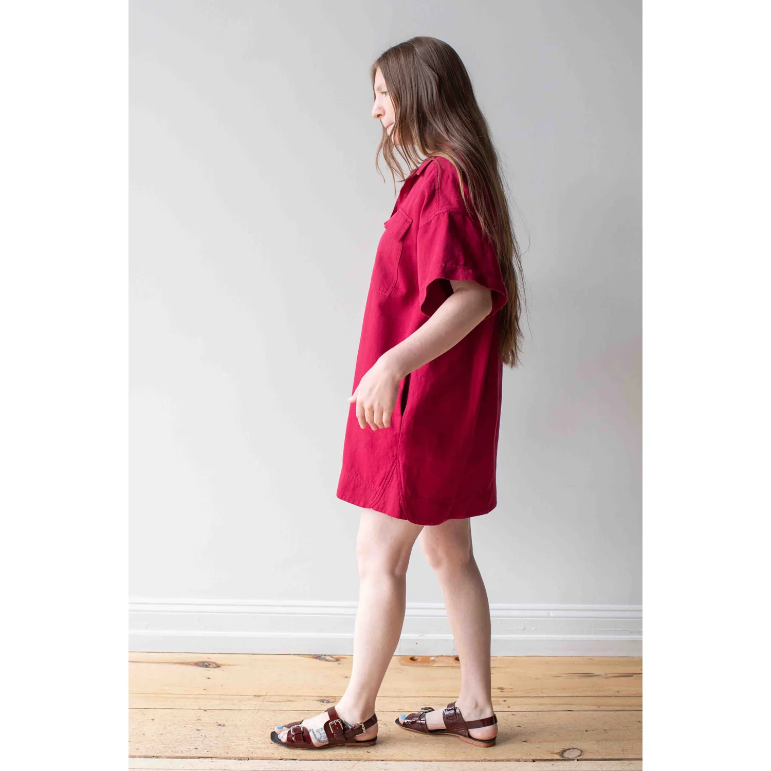 Apiece Apart Stefana Shift Dress in Rumba Red - Image 6