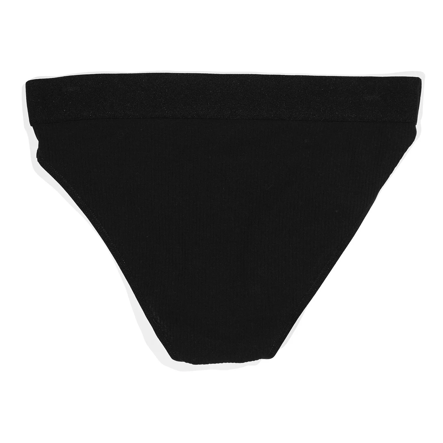 Baserange Elastic Bell Pants in Black Cotton Rib - Image 4