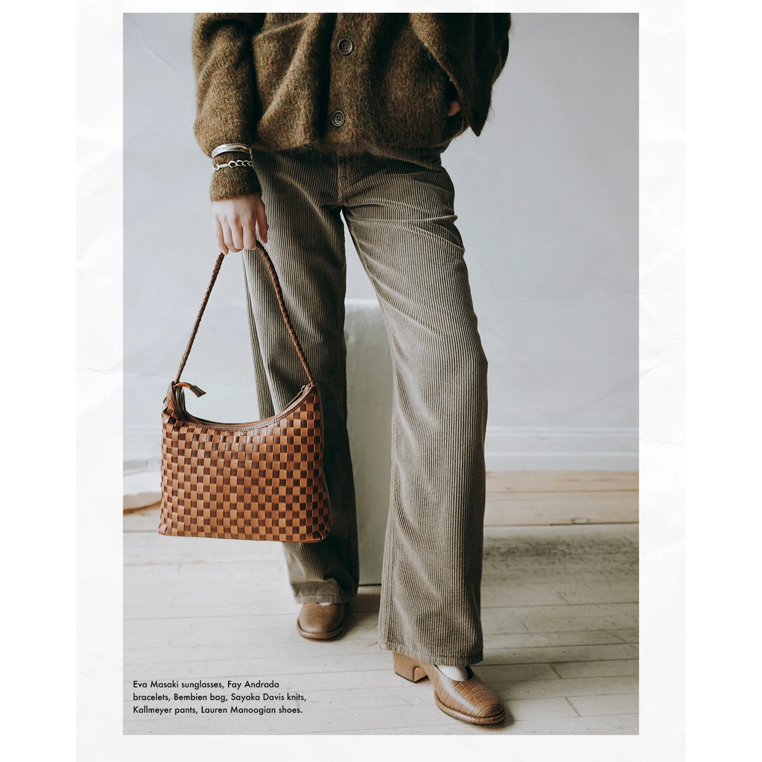 Kallmeyer Column Leg Jean in Mink Distressed Corduroy - Image 4