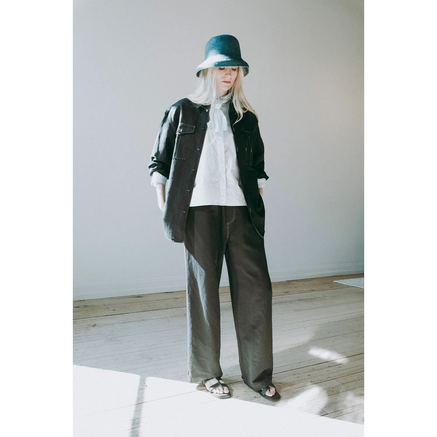 Studio Nicholson Louro Shirt in Black Grape - Image 4