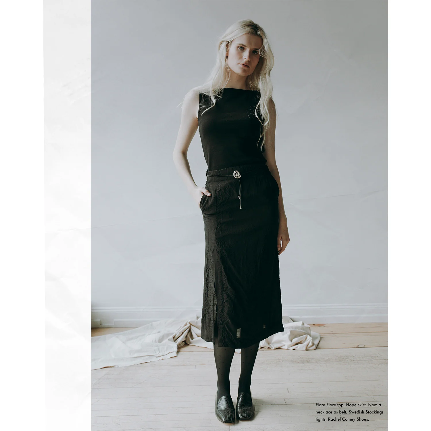 Hope Crush Skirt in Black Crinkle - Image 4