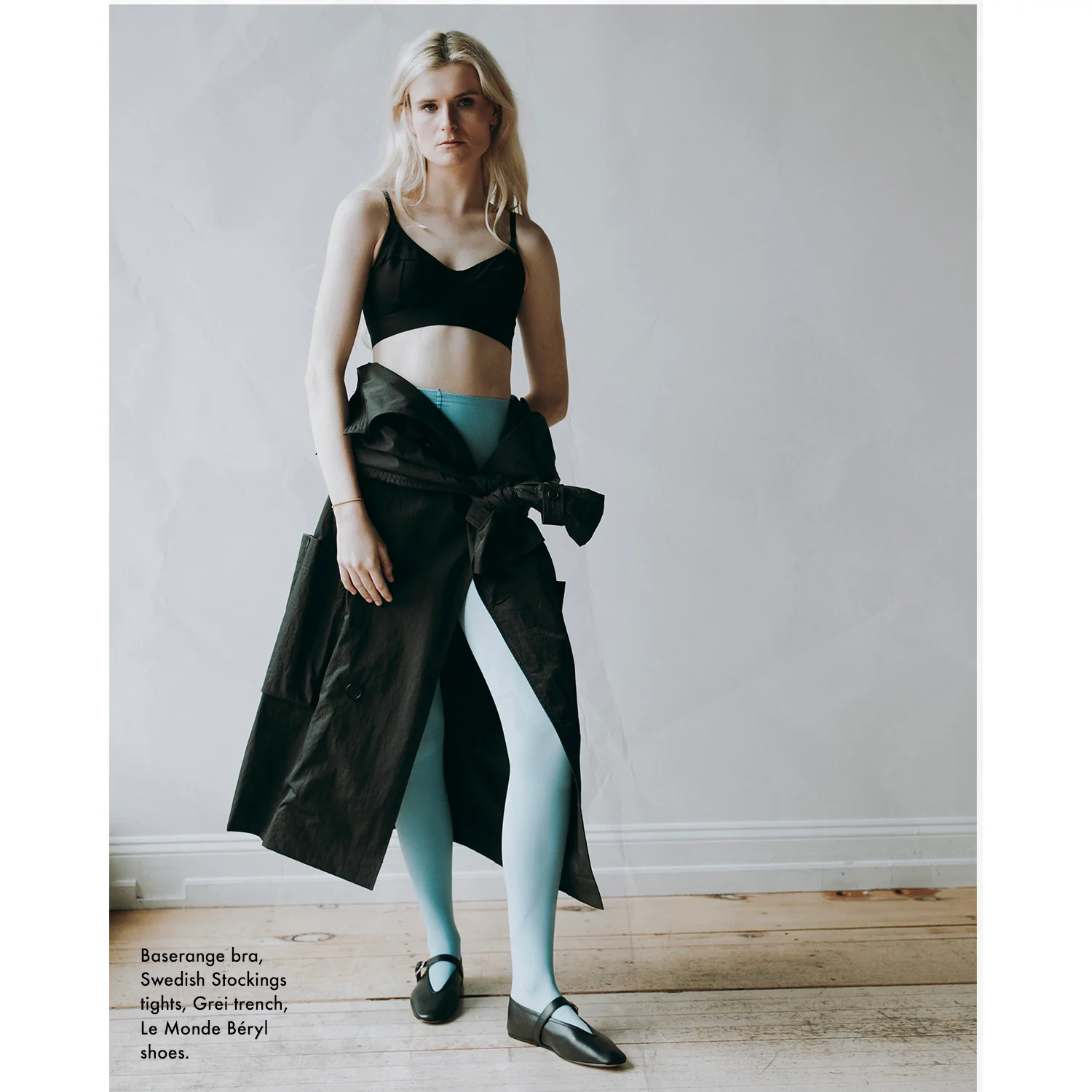 Grei Peaked Lapel Trench Coat in Charcoal - Image 5