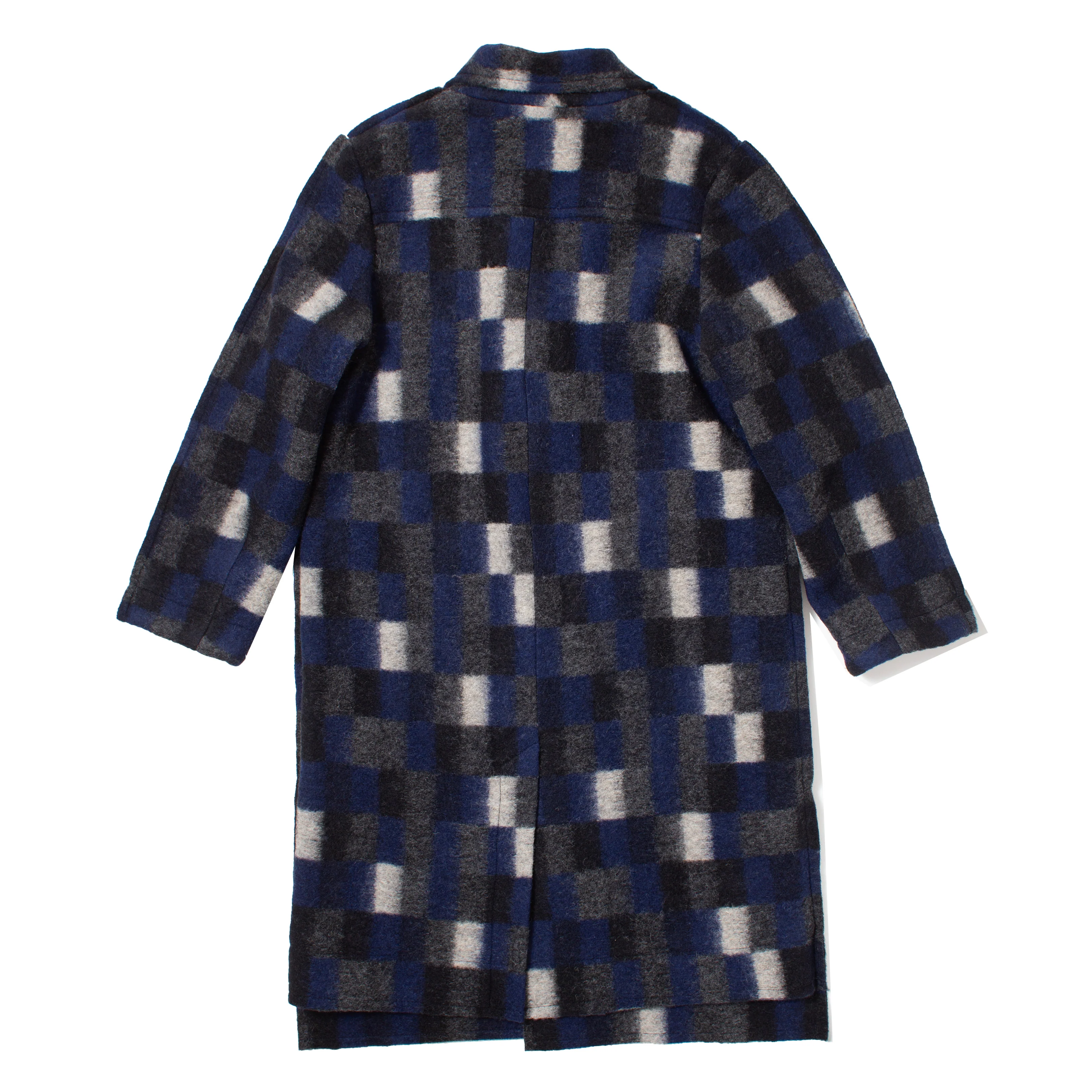 Henrik Vibskov Flat Coat in Brushed Black Squares - Image 3