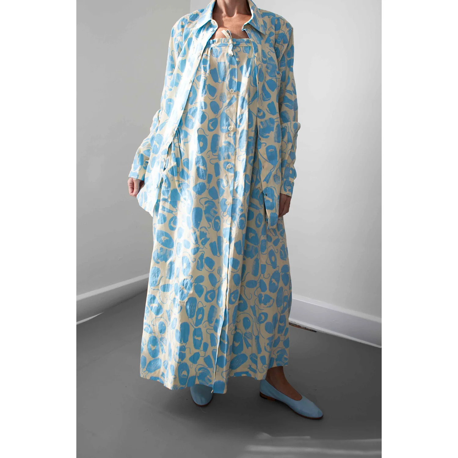 Henrik Vibskov New Blou Shirt in Ecru Amulets - Image 5