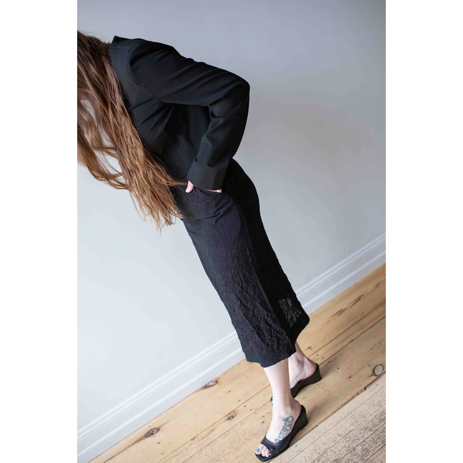 Hope Crush Skirt in Black Crinkle - Image 11