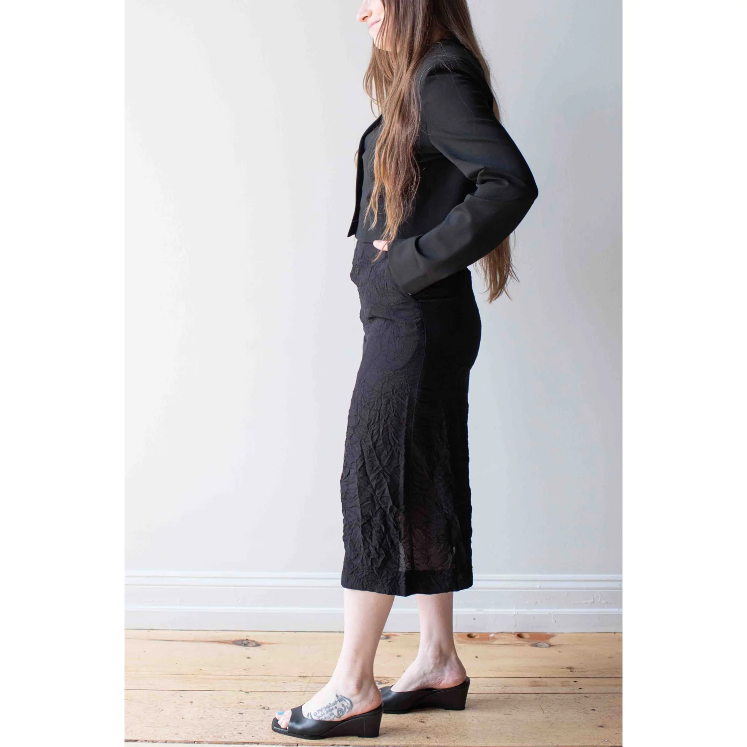 Hope Crush Skirt in Black Crinkle - Image 13