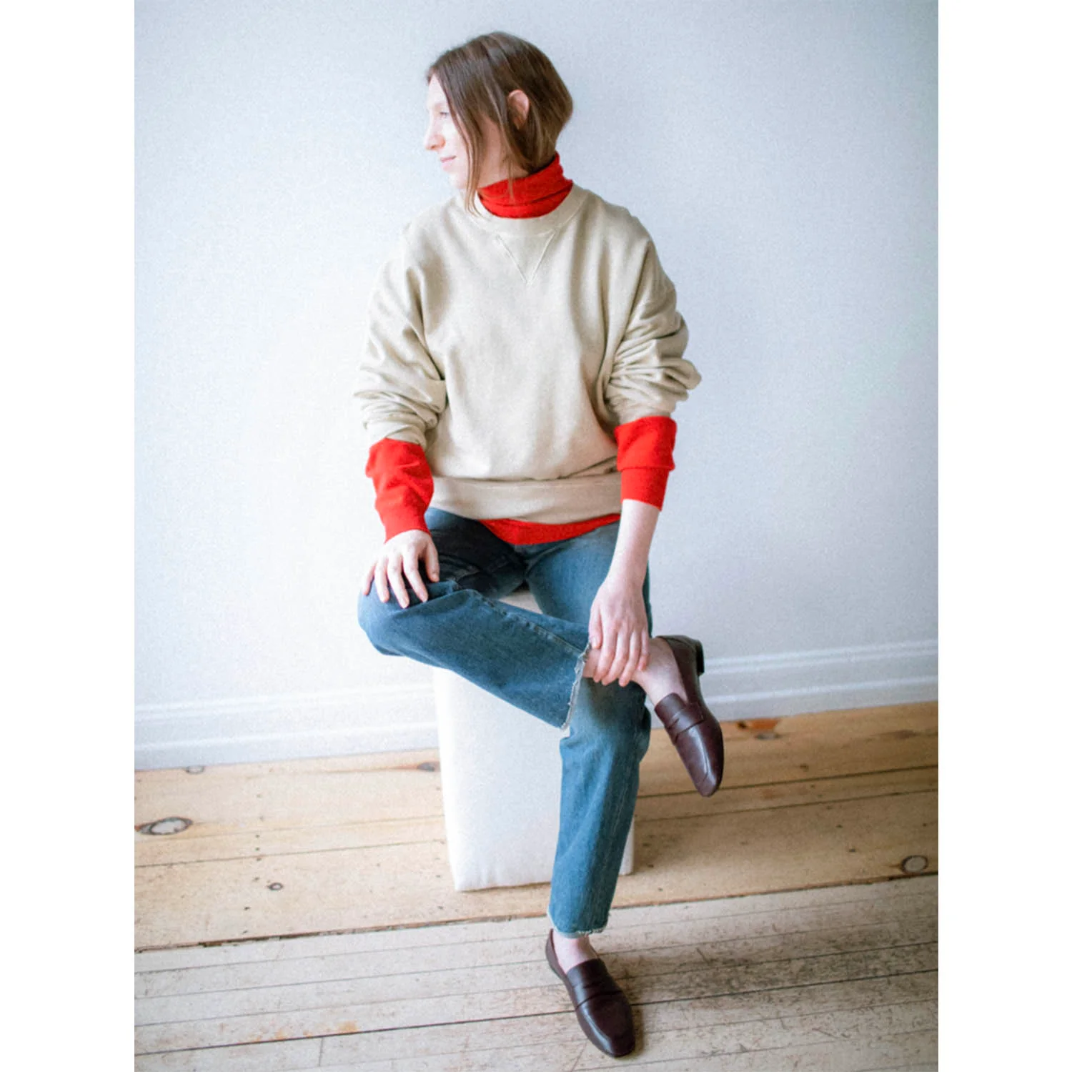 Ichi Antiquités Pigment French Terry Pullover in Beige - Image 5