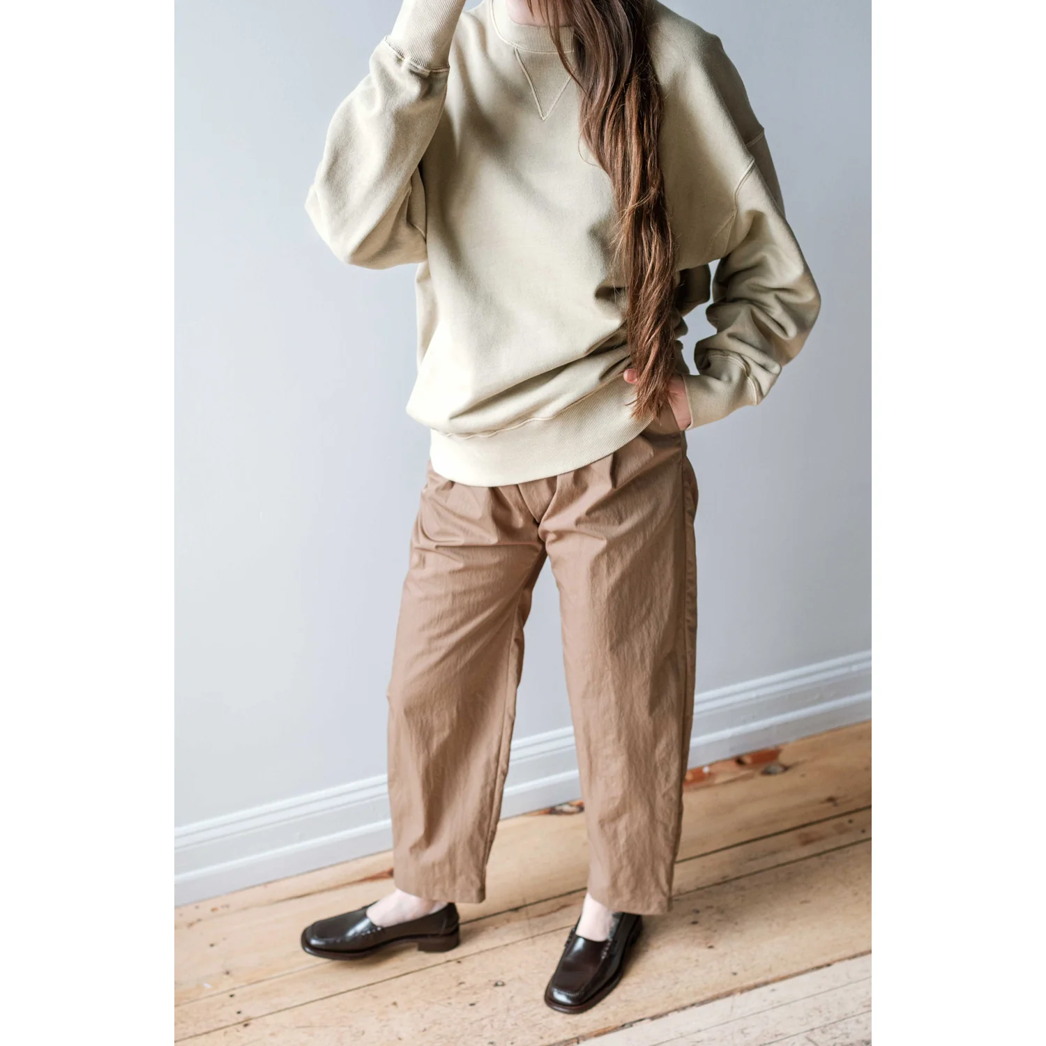 Ichi Antiquités Pigment French Terry Pullover in Beige - Image 8