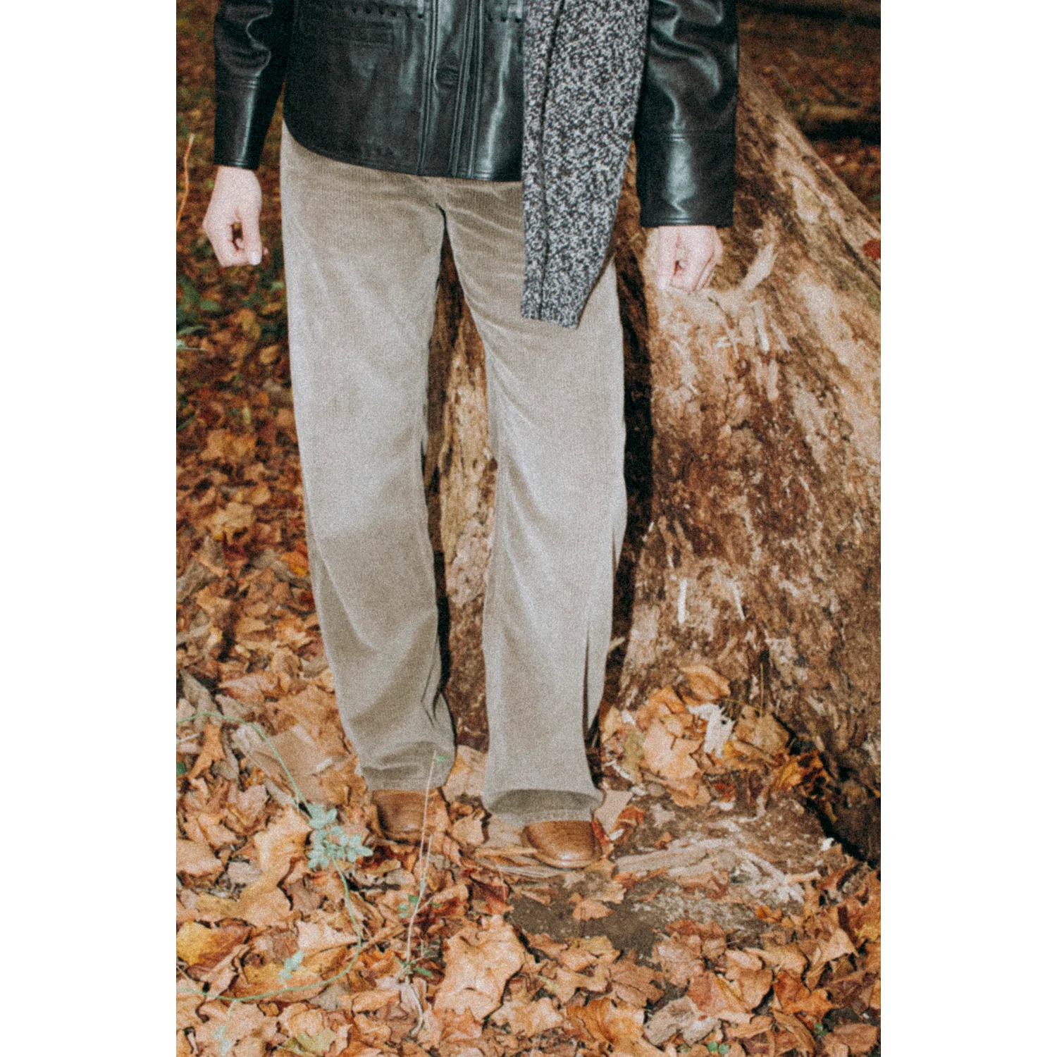 Kallmeyer Column Leg Jean in Mink Distressed Corduroy - Image 13