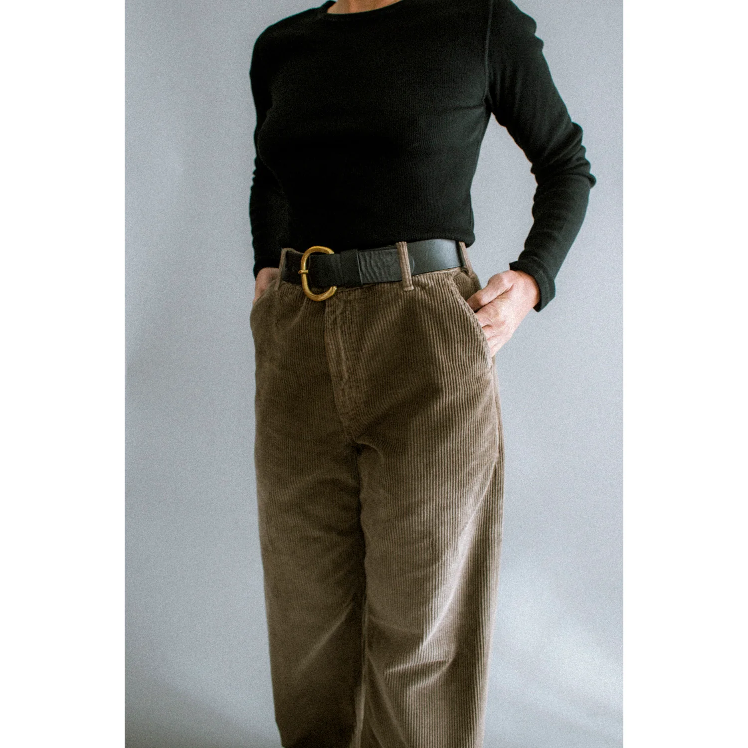 Kallmeyer Column Leg Jean in Mink Distressed Corduroy - Image 8