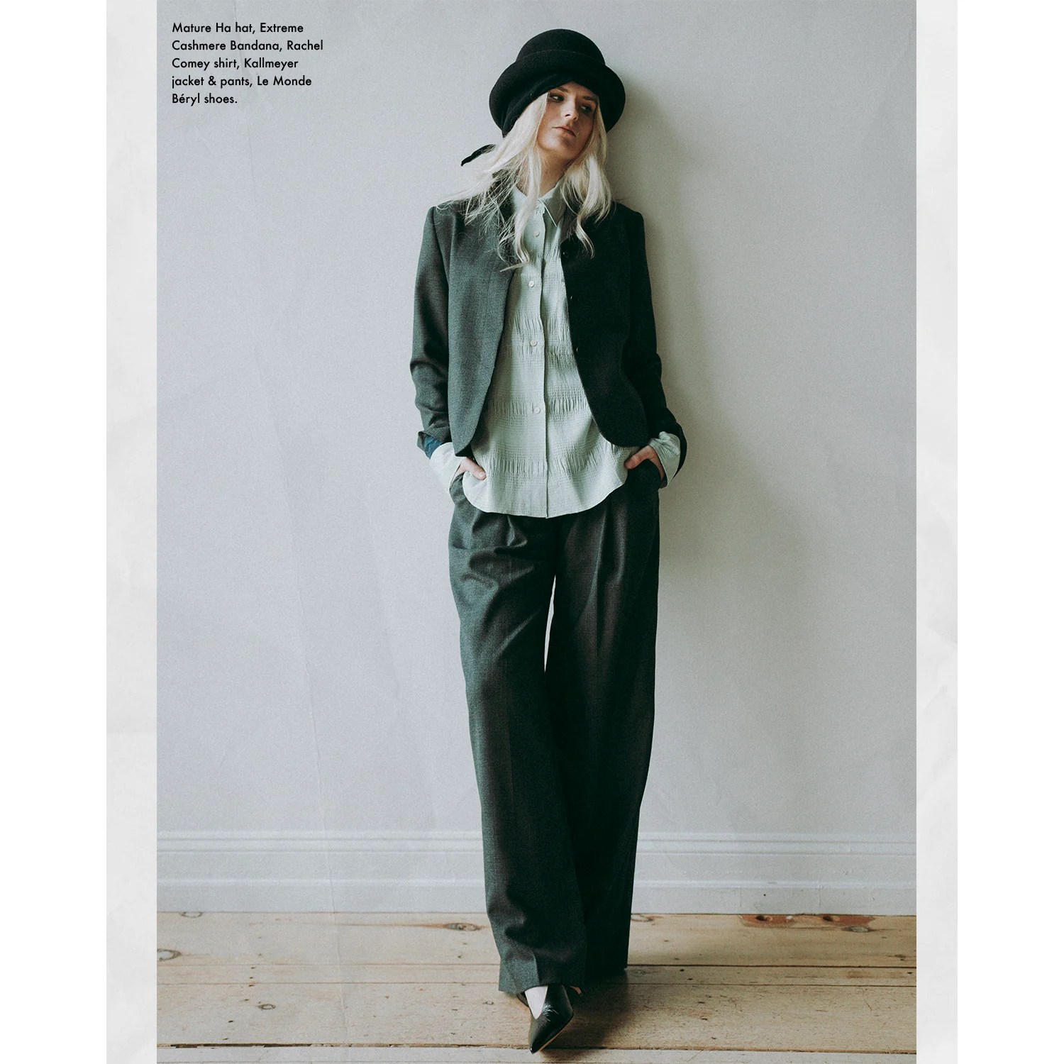 Kallmeyer Roxana Low-Rise Trouser in Navy Houndstooth - Image 5