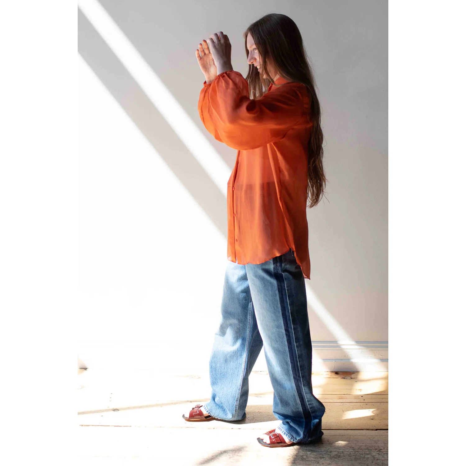 Kallmeyer Wide Leg Column Jean in Pure Blue Tuxedo - Image 5