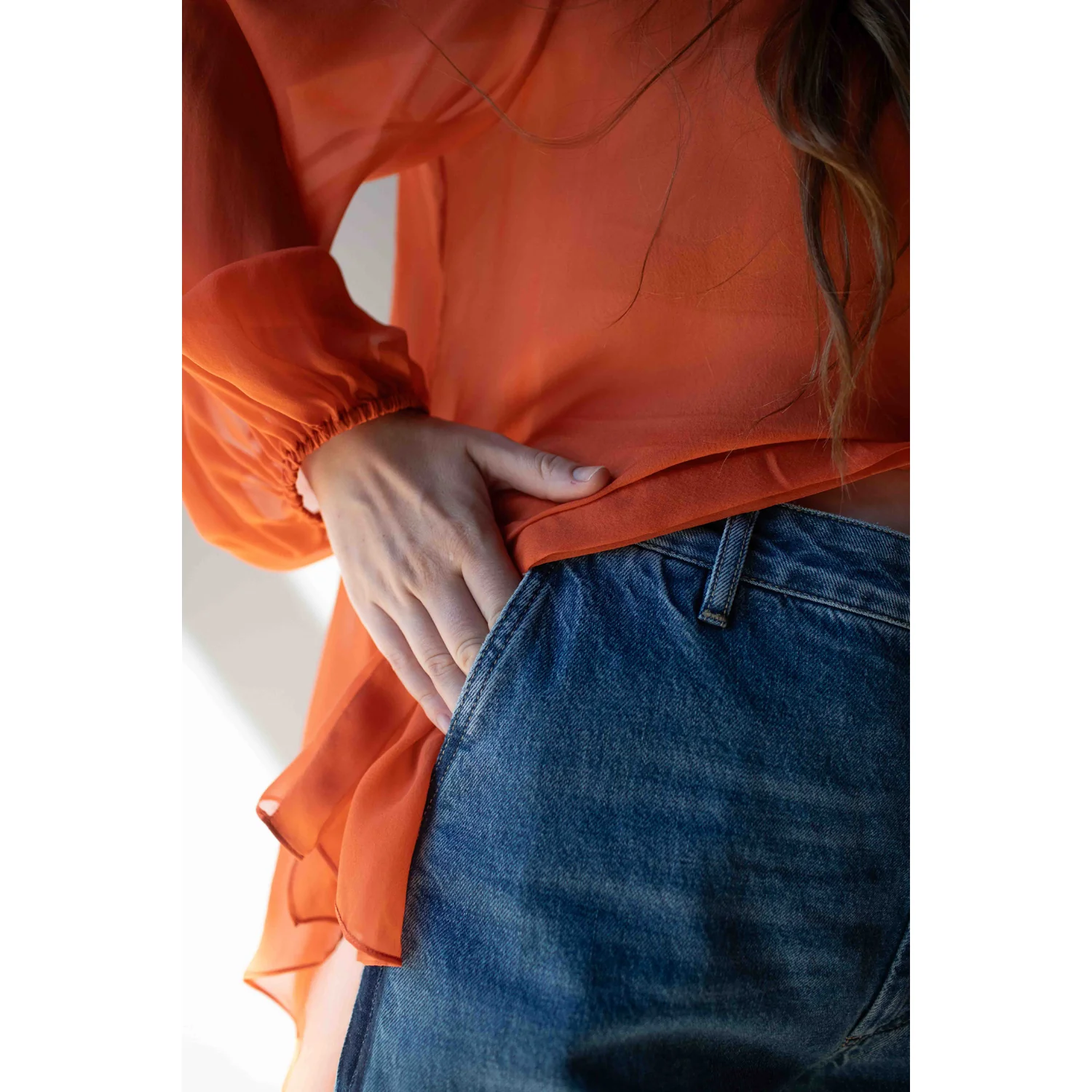 Kallmeyer Wide Leg Column Jean in Pure Blue Tuxedo - Image 8