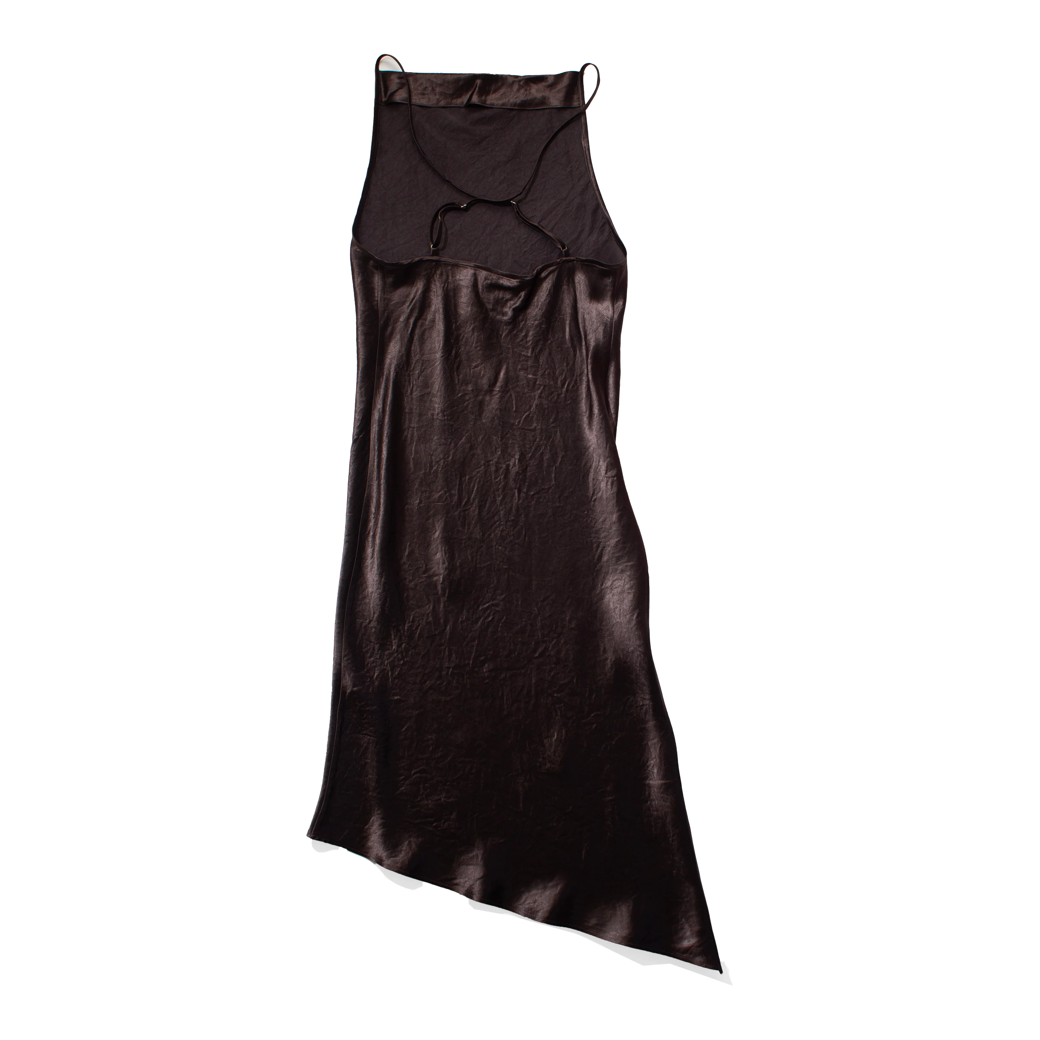 Nomia Crossback Halter Dress in Dark Brown - Image 3