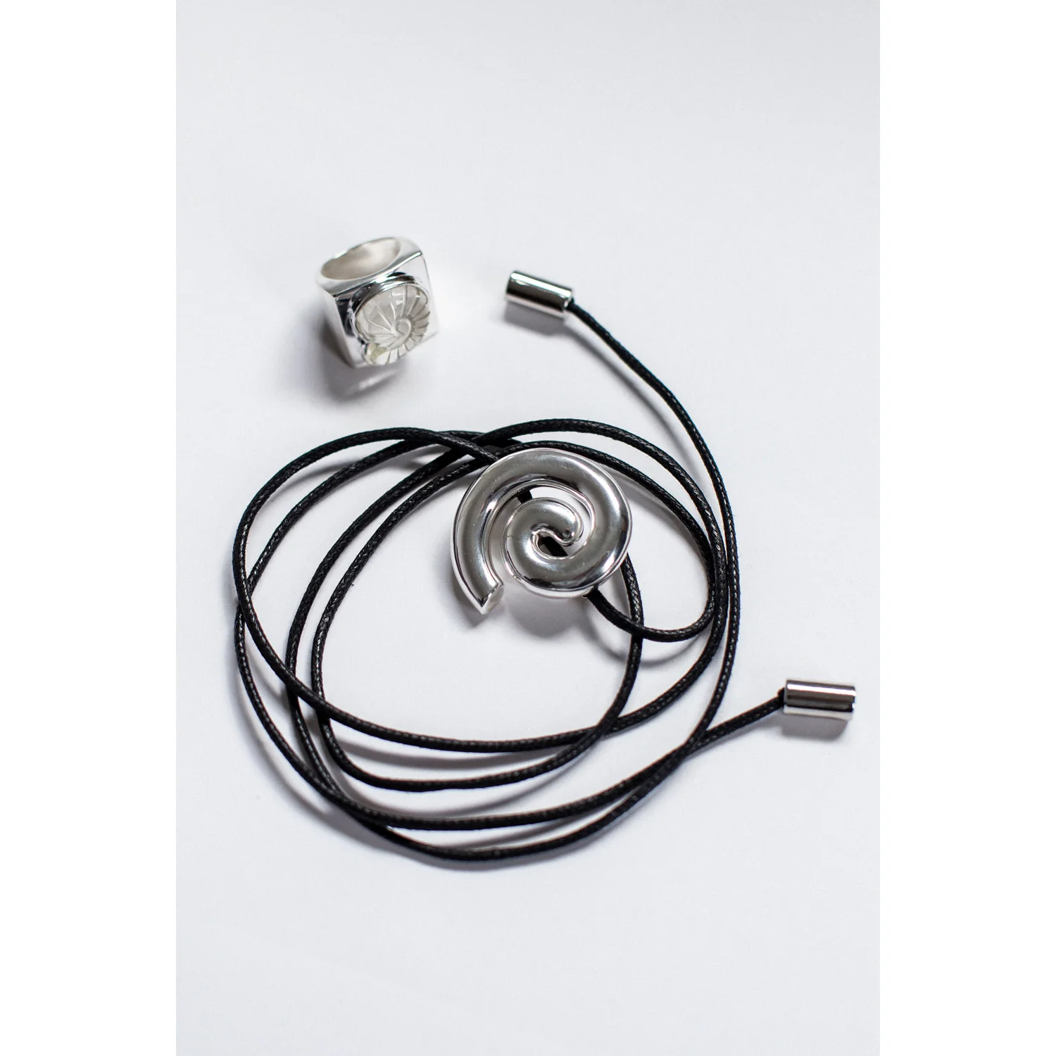 Nomia Spiral Cord Necklace in Silver - Image 3