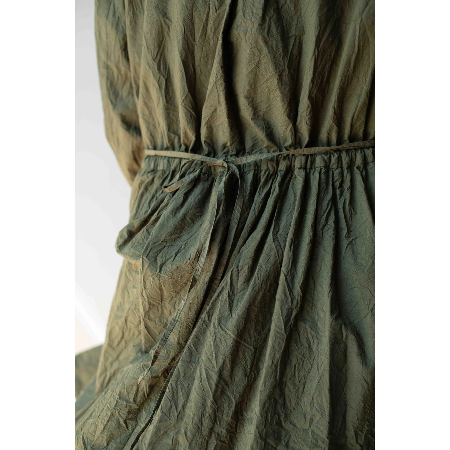 Pas de Calais Cotton Typewriter Dress in Khaki - Image 10