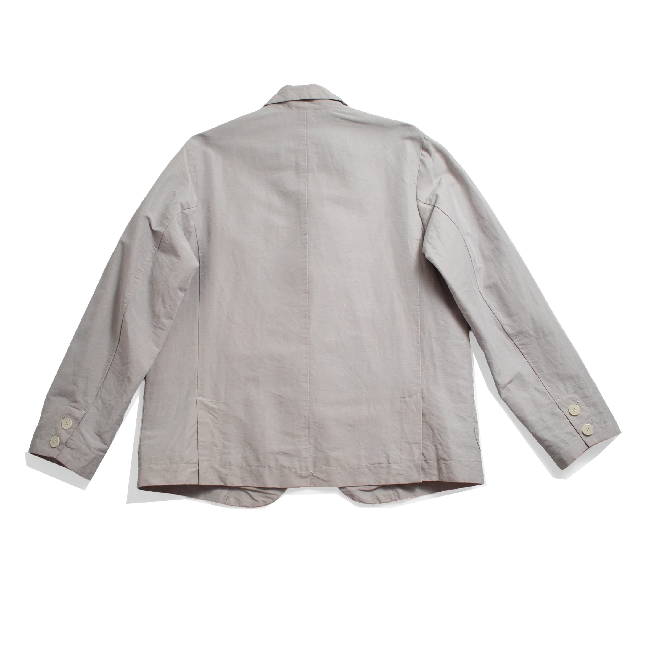 Pas de Calais High Density Linen Cotton Jacket in Grey - Image 3