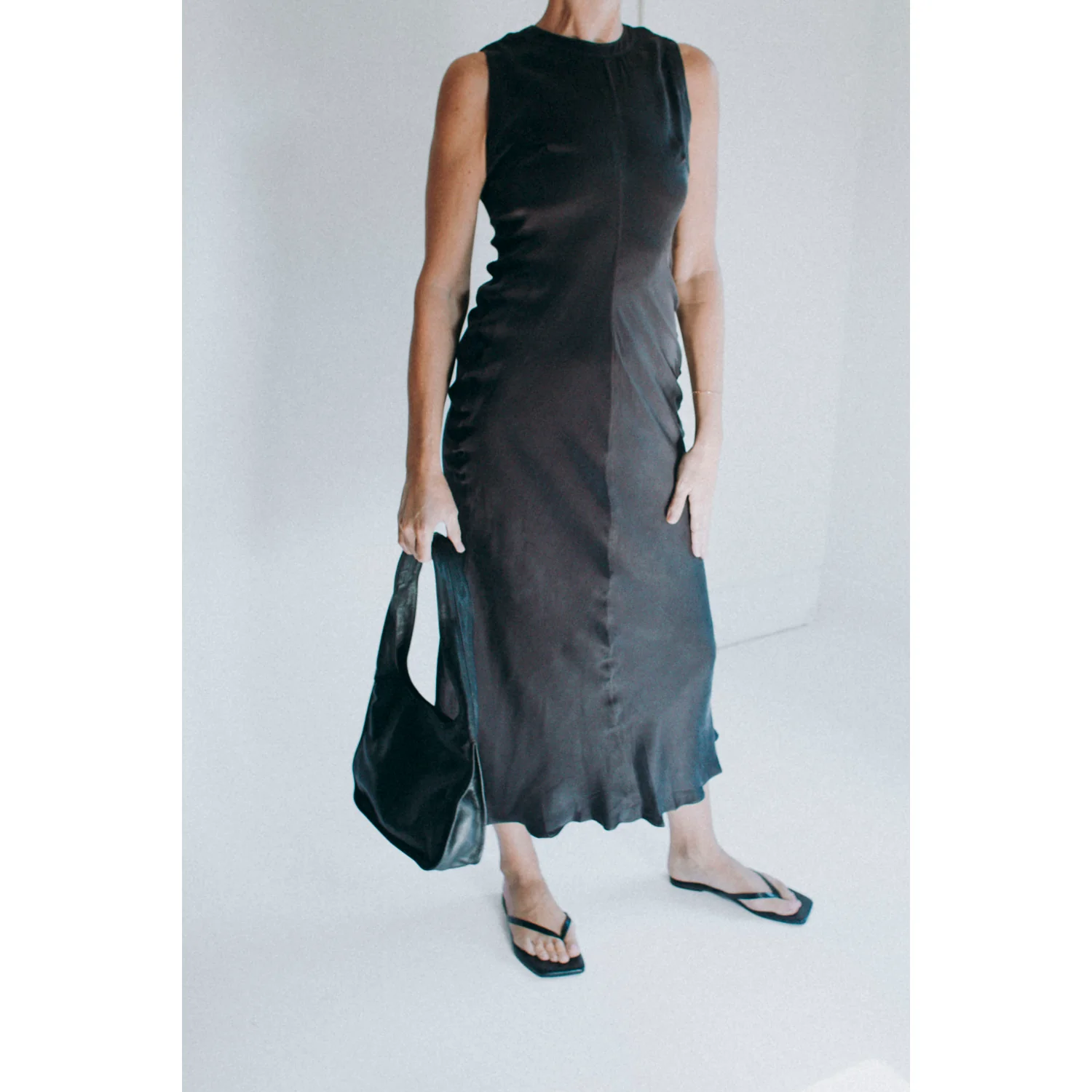 Sayaka Davis Draped Waist Dress in Black - Image 5