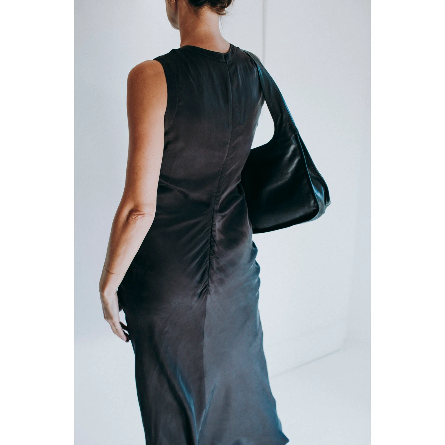 Sayaka Davis Draped Waist Dress in Black - Image 6