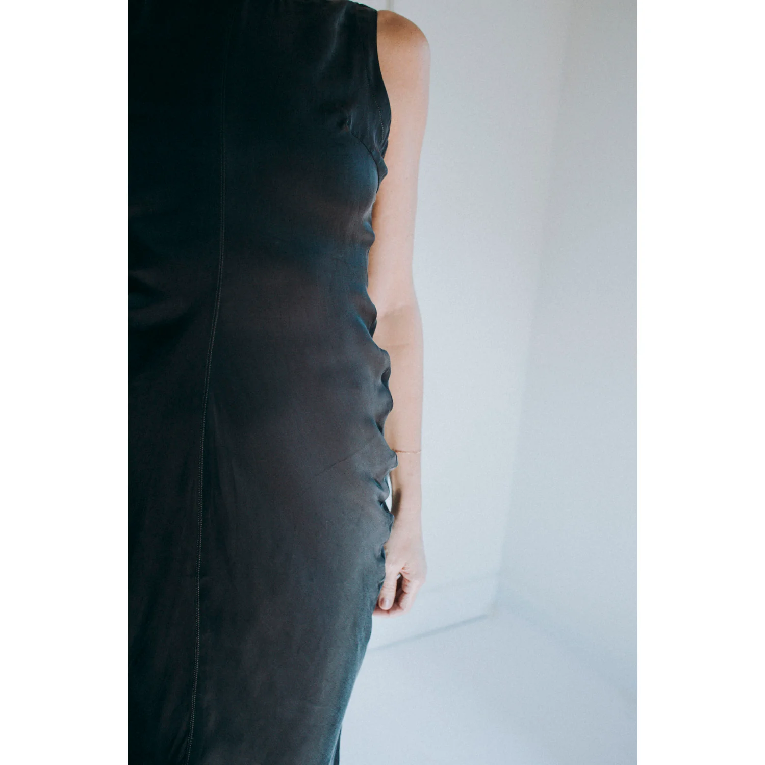 Sayaka Davis Draped Waist Dress in Black - Image 7