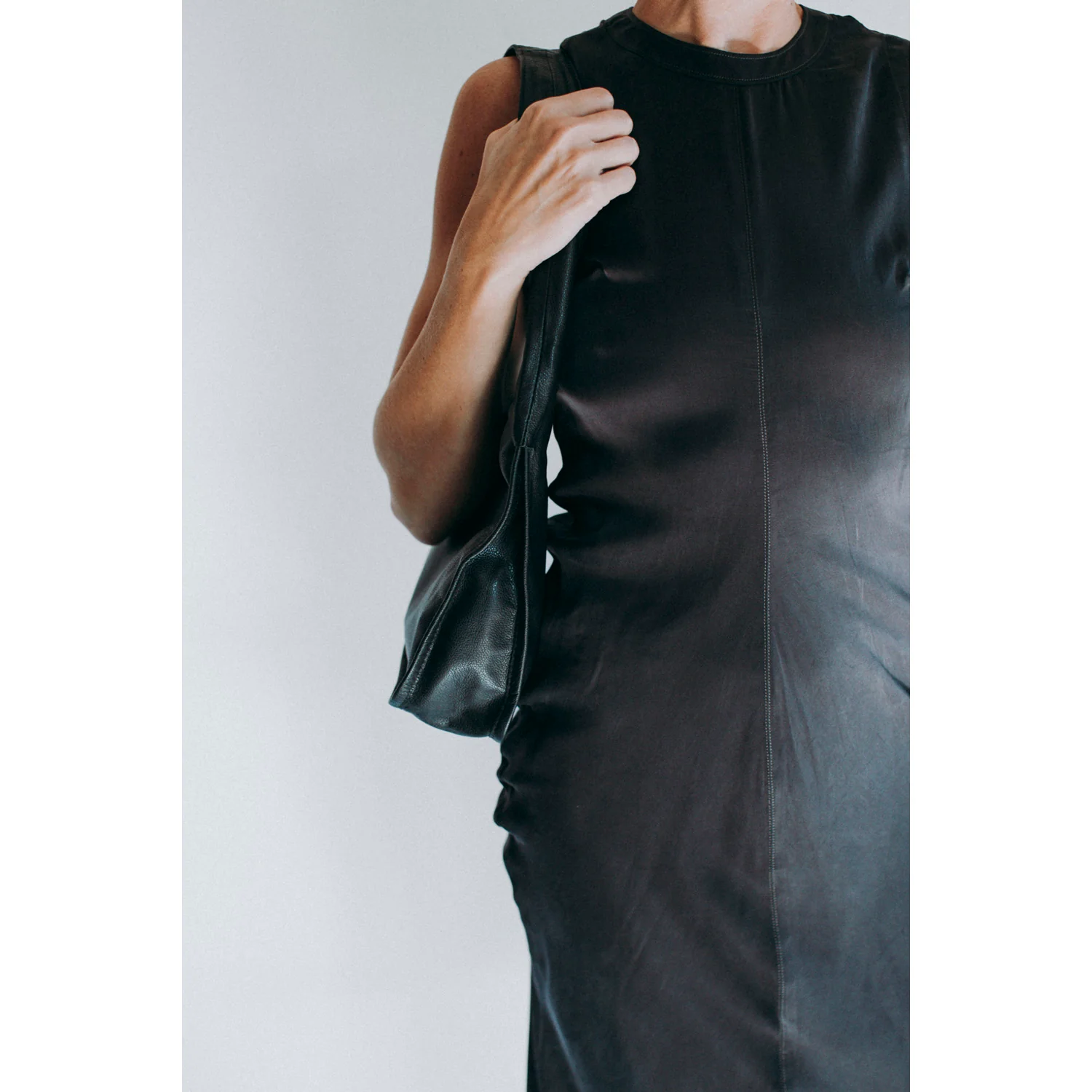 Sayaka Davis Draped Waist Dress in Black - Image 8