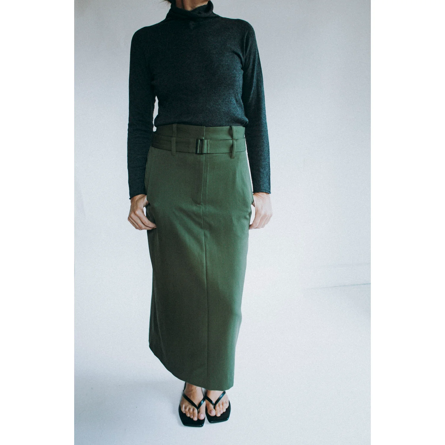 Sayaka Davis I-Line Skirt in Sap Green - Image 4